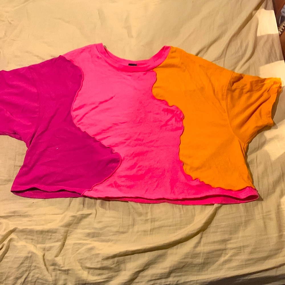 multi colored shirt